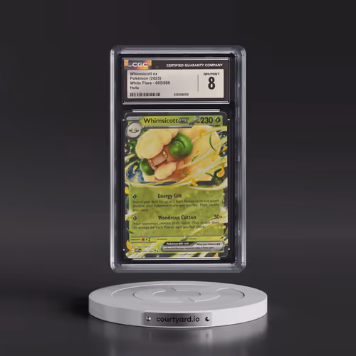 2025 Pokémon Wht EN-White Flare #005 Whimsicott EX - Holo (CGC 8 NM-MT)