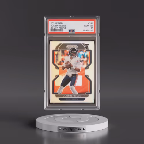 2021 Panini Prizm #334 Justin Fields - Silver Prizm (PSA 10 GEM MINT)