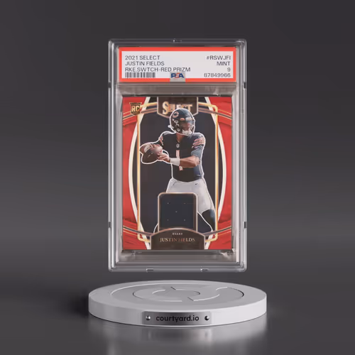 2021 Panini Select Rookie Swatches #RSWJFI Justin Fields - Red Prizm (PSA 9 MINT)