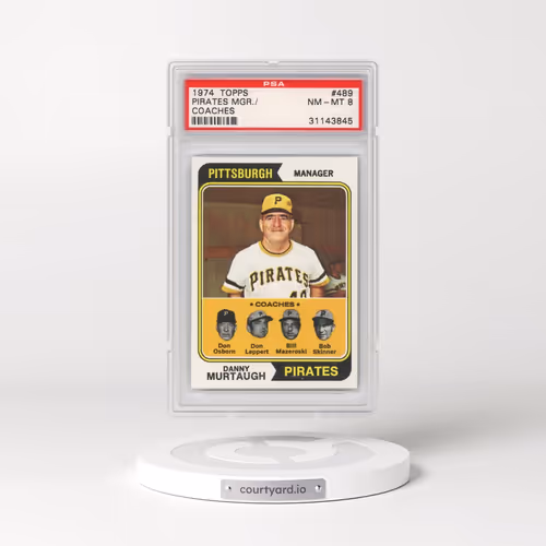 1974 Topps #489 Pirates Mgr. - Coaches (PSA 8 NM-MT)