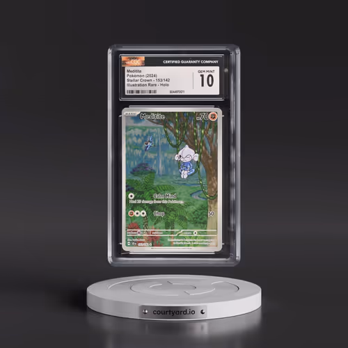 2024 Pokémon Scr EN-Stellar Crown #153 Meditite - Illustration Rare (CGC 10 GEM MINT)