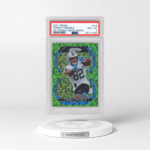 2021 Panini Prizm #415 Tommy Tremble - No Huddle Neon Green (PSA 8 NM-MT)