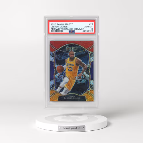 2020 Panini Select #23 LeBron James - Red/White/Orange Shimmer (PSA 10 GEM MINT)