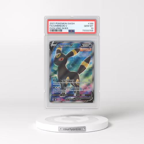 2021 Pokémon Sword & Shield Evolving Skies #188 Umbreon V - Holo Full Art (PSA 10 GEM MINT)