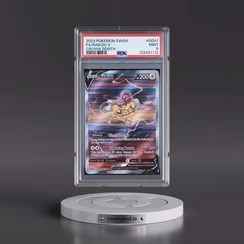 2023 Pokémon Sword and Shield Crown Zenith #GG41 Raikou V - Holo Full Art (PSA 9 MINT)