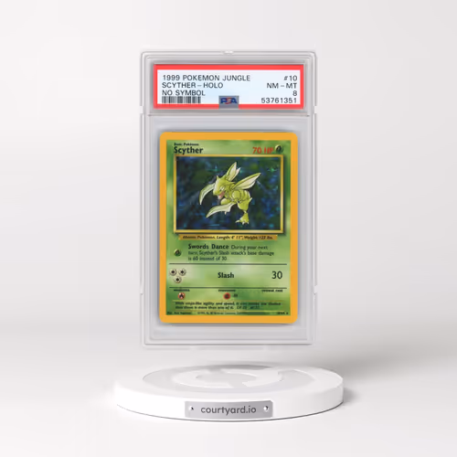 1999 Pokémon Jungle #10 Scyther - Holo No Symbol (PSA 8 NM-MT)