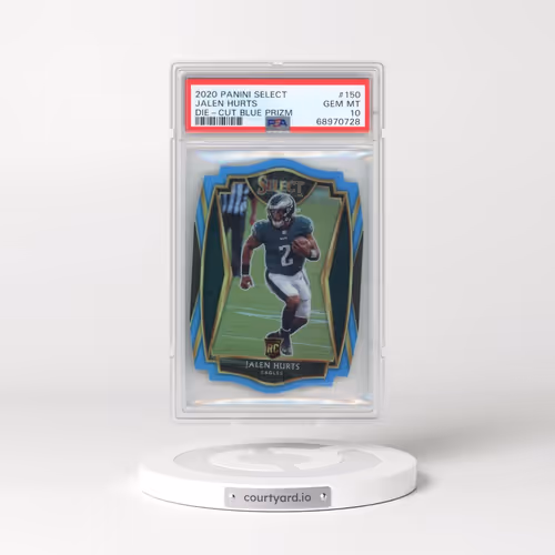 2020 Panini Select #150 Jalen Hurts - Die-Cut Blue Prizm (PSA 10 GEM MINT)