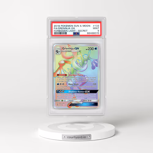 2018 Pokémon Sun & Moon Forbidden Light #133 Greninja GX - Holo Full Art Secret (PSA 9 MINT)