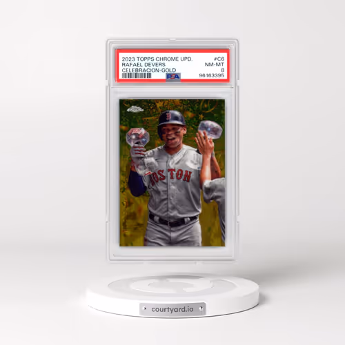 2023 Topps Chrome Update Celebracion #C6 Rafael Devers - Gold Refractor (PSA 8 NM-MT)