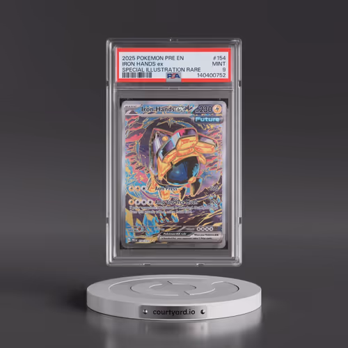 2025 Pokémon Pre EN-Prismatic Evolutions #154 Iron Hands EX - Holo Special Illustration Rare (PSA 9