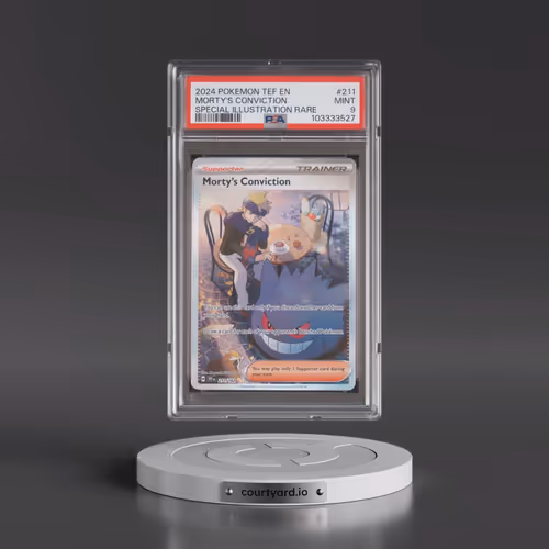 2024 Pokémon Tef EN-Temporal Forces #211 Morty's Conviction - Special Illustration Rare (PSA 9 MINT)