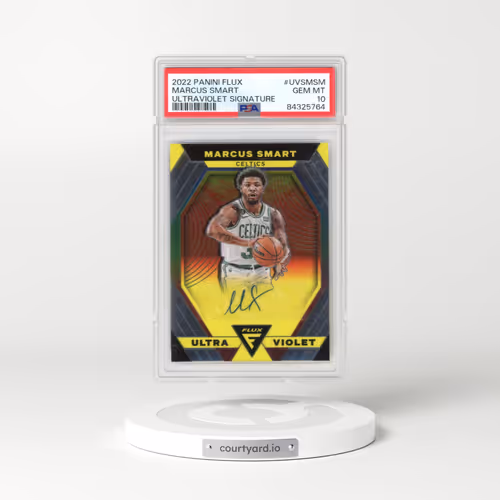 2022 Panini Flux Ultraviolet Signatures #UVSMSM Marcus Smart (PSA 10 GEM MINT)