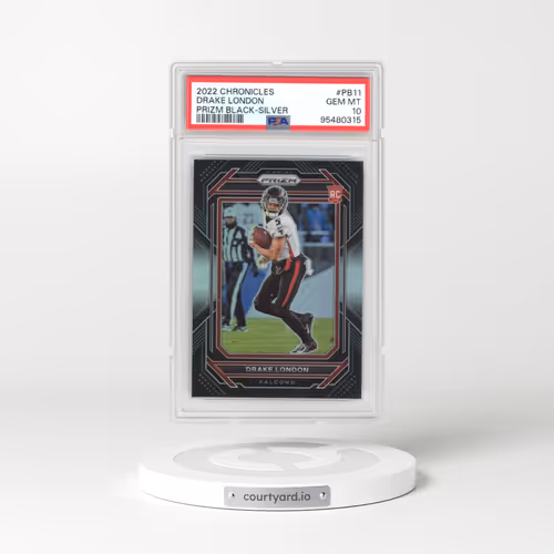 2022 Panini Chronicles Prizm Black #PB11 Drake London - Silver (PSA 10 GEM MINT)