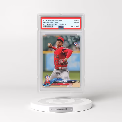 2018 Topps Update #US1 Shohei Ohtani - Pitching in Red Jersey (PSA 9 MINT)