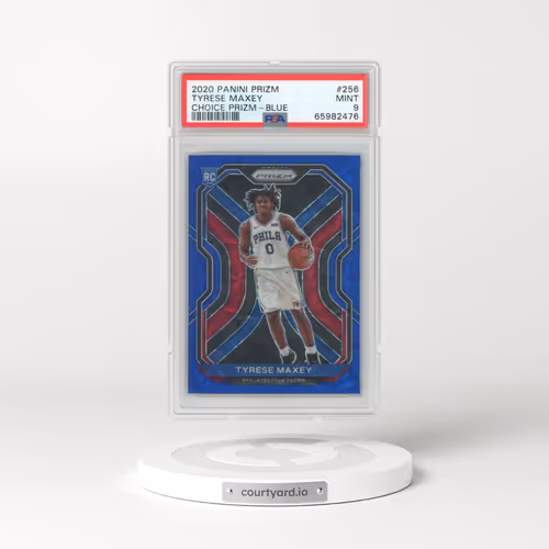 2020 Panini Prizm #256 Tyrese Maxey - Choice Prizm-Blue (PSA 9 MINT)