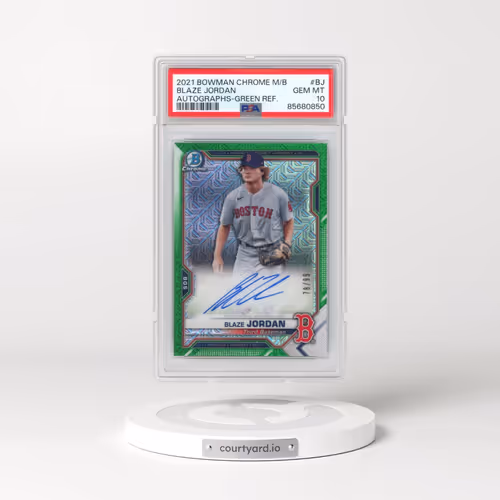 2021 Bowman Chrome Mega Box Autographs #BJ Blaze Jordan - Green Refractor (PSA 10 GEM MINT)