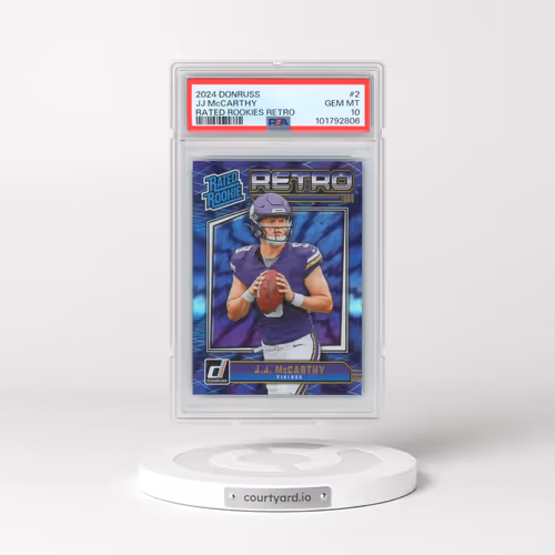 2024 Panini Donruss Rated Rookies Retro #2 JJ McCarthy (PSA 10 GEM MINT)