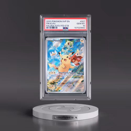2023 Pokémon Svp EN-SV Black Star Promo #027 Pikachu - Paldea Evolved Elite Trainer Box (PSA 10 GEM