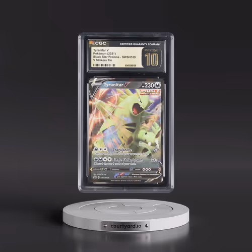 2017 Black Star Promos - Sword & Shield #SWSH109 Tyranitar V - Holo V Strikers Tin (CGC 10 PRISTINE)