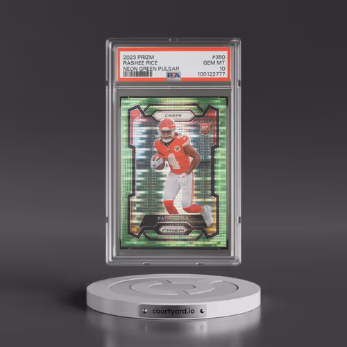 2023 Panini Prizm #350 Rashee Rice - Neon Green Pulsar (PSA 10 GEM MINT)