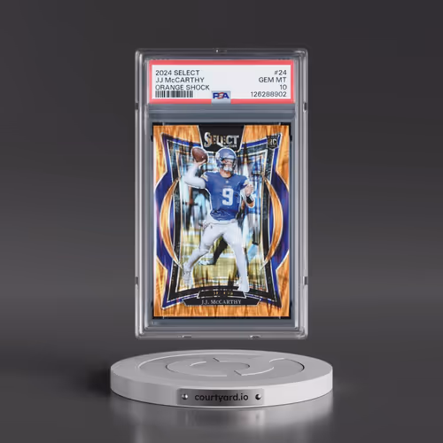 2024 Panini Select #24 JJ McCarthy - Orange Shock (PSA 10 GEM MINT)