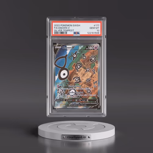 2022 Pokémon Sword & Shield Silver Tempest #177 Unown V - Holo Full Art (PSA 10 GEM MINT)
