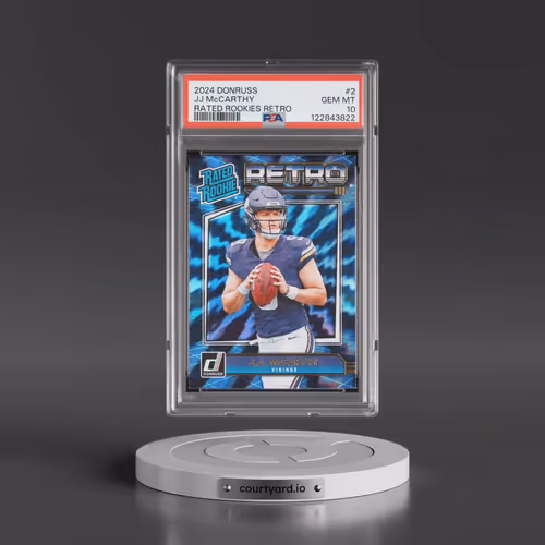 2024 Panini Donruss Rated Rookies Retro #2 JJ McCarthy (PSA 10 GEM MINT)