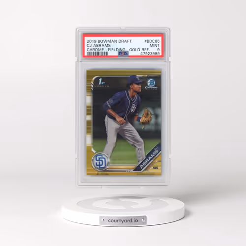 2019 Bowman Draft #BDC85 CJ Abrams - Chrome-Fielding-Gold Refractor (PSA 9 MINT)