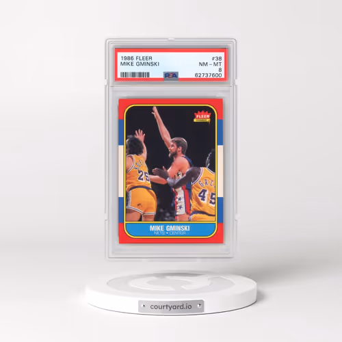 1986 Fleer #38 Mike Gminski (PSA 8 NM-MT)