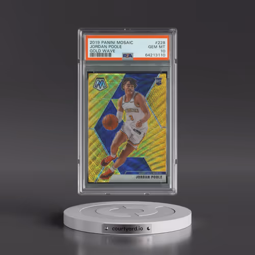2019 Panini Mosaic #228 Jordan Poole - Gold Wave (PSA 10 GEM MINT)