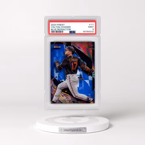 2024 Topps Finest #111 Colton Cowser - Blue Refractor (PSA 9 MINT)