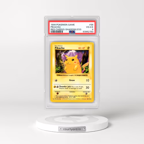 1999 Pokémon Game #58 Pikachu - Shadowless Red Cheeks (PSA 4 VG-EX)
