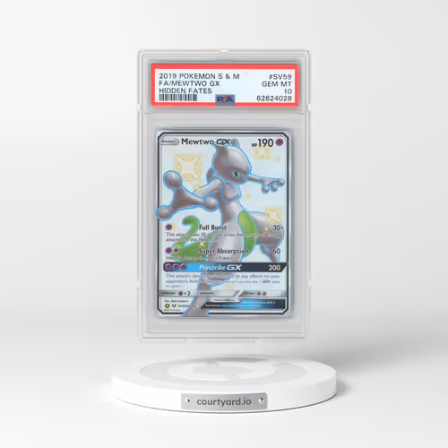 2019 Pokémon Sun & Moon Hidden Fates #SV59 Mewtwo GX - Holo Full Art (PSA 10 GEM MINT)