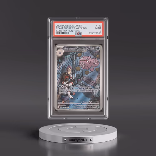 2025 Pokémon Dri EN-Destined Rivals #199 Team Rocket's Weezing - Illustration Rare (PSA 9 MINT)