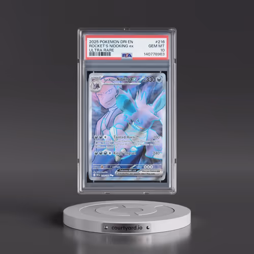 2025 Pokémon Dri EN-Destined Rivals #216 Team Rocket's Nidoking EX - Holo Ultra Rare (PSA 10 GEM MIN