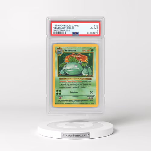 1999 Pokémon Game #15 Venusaur - Holo Shadowless (PSA 8 NM-MT)