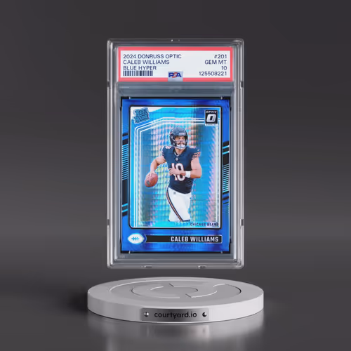 2024 Panini Donruss Optic #201 Caleb Williams - Blue Hyper (PSA 10 GEM MINT)