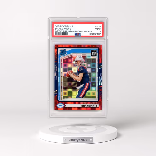 2024 Panini Donruss #379 Drake Maye - Optic Preview-Red Pandora (PSA 9 MINT)