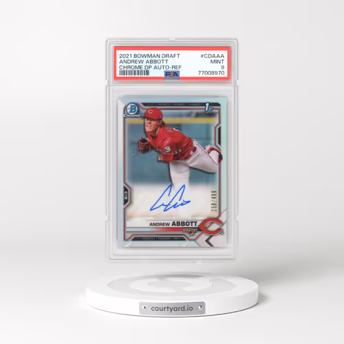 2021 Bowman Draft Chrome Draft Pick Autographs #CDAAA Andrew Abbott - Refractor (PSA 9 MINT)