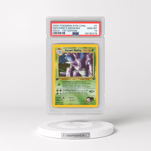 2000 Pokémon Gym Challenge #7 Giovanni's Nidoking - 1st Edition Holo (PSA 10 GEM MINT)