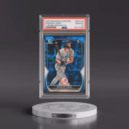 2023 Bowman Sapphire Edition Chrome Prospects #BCP139 Spencer Jones (PSA 10 GEM MINT)
