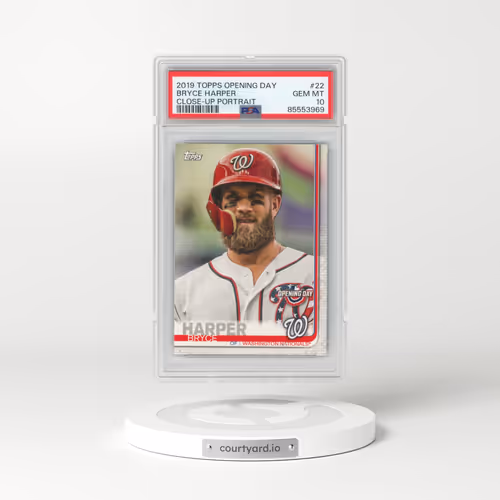 2019 Topps Opening Day #22 Bryce Harper - Close-Up Portrait (PSA 10 GEM MINT)