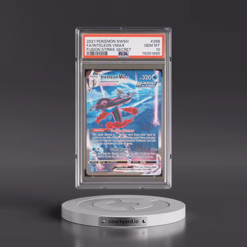 2021 Pokémon Sword & Shield Fusion Strike #266 Inteleon Vmax - Full Art Secret (PSA 10 GEM MINT)
