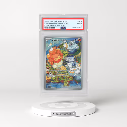2024 Pokémon Ssp EN-Surging Sparks #195 Castform Sunny Form - Illustration Rare (PSA 9 MINT)