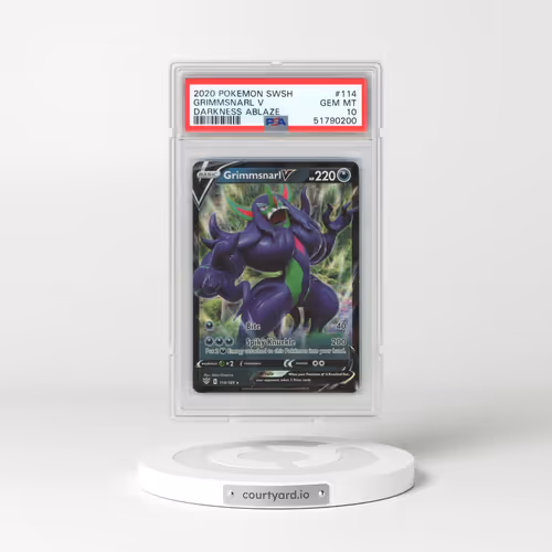 2020 Pokémon Sword & Shield Darkness Ablaze #114 Grimmsnarl V - Holo (PSA 10 GEM MINT)