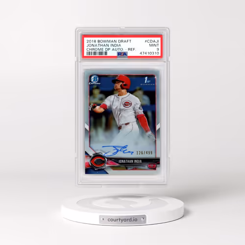 2018 Bowman Draft Chrome Draft Picks Autographs #CDAJI Jonathan India - Refractor (PSA 9 MINT)
