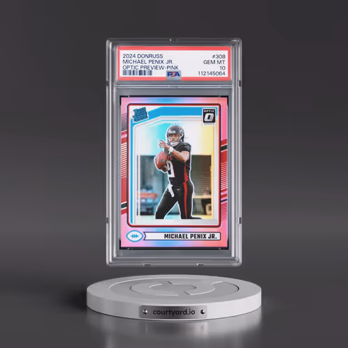 2024 Panini Donruss #308 Michael Penix Jr. - Optic Preview-Pink (PSA 10 GEM MINT)