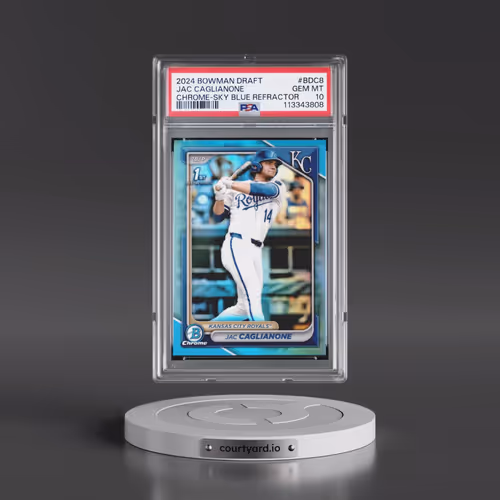 2024 Bowman Draft #BDC8 Jac Caglianone - Chrome-Sky Blue Refractor (PSA 10 GEM MINT)