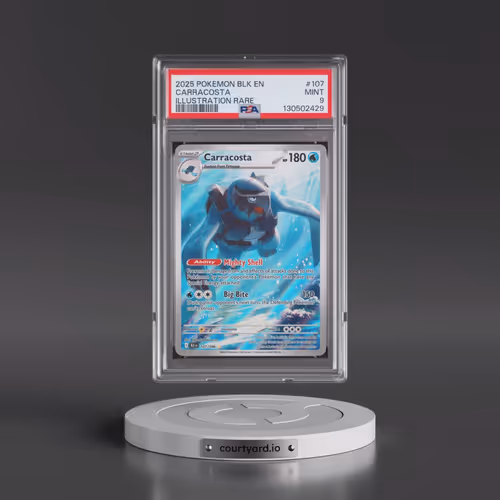 2025 Pokémon Blk EN-Black Bolt #107 Carracosta - Illustration Rare (PSA 9 MINT)