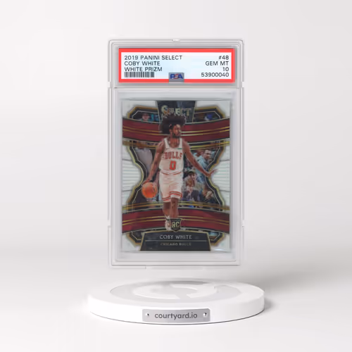 2019 Panini Select #48 Coby White - White Prizm (PSA 10 GEM MINT)